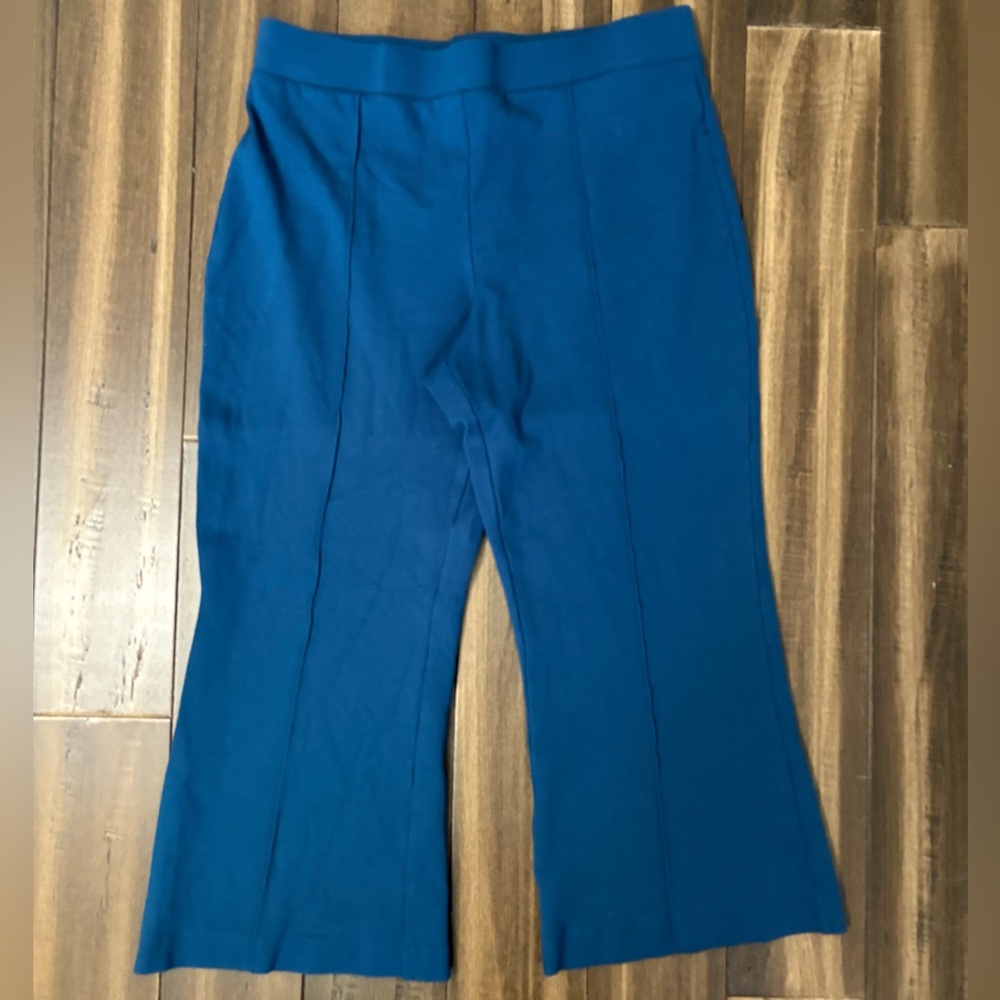 Philosophy Plus Sz XL Vibrant Blue Elastic Stretch Waist Capri Gaucho Pants
